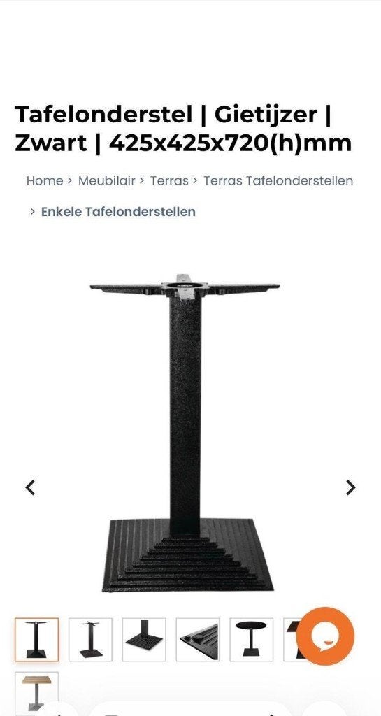 terrastafel poten, Zakelijke goederen, Horeca | Meubilair en Inrichting, Ophalen, Nieuw in verpakking, Meubilair