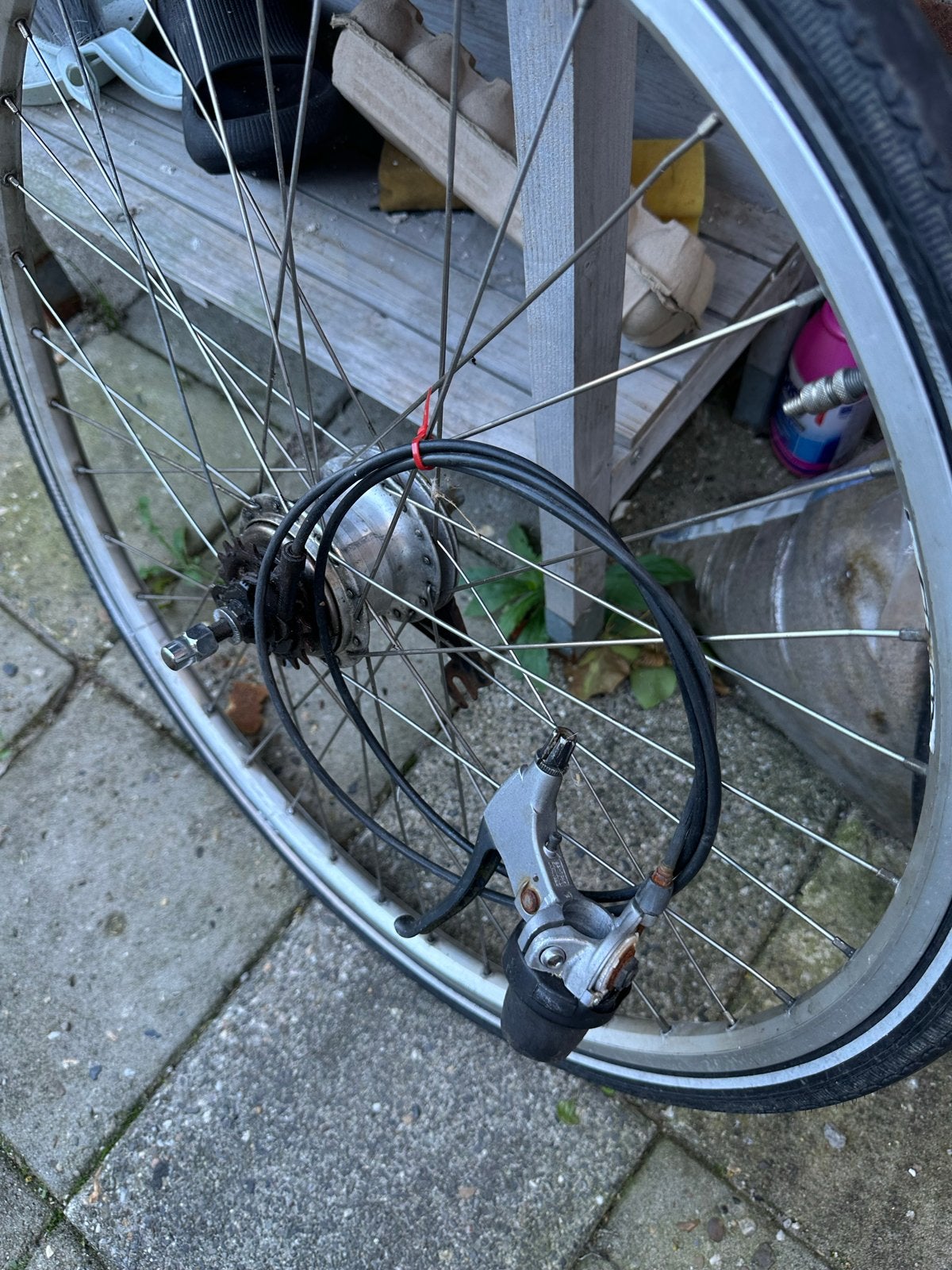 Een setje Fietswielen 28 inch 7 versnelling €50, Wiel, Gebruikt, Ophalen of Verzenden, Aluminium