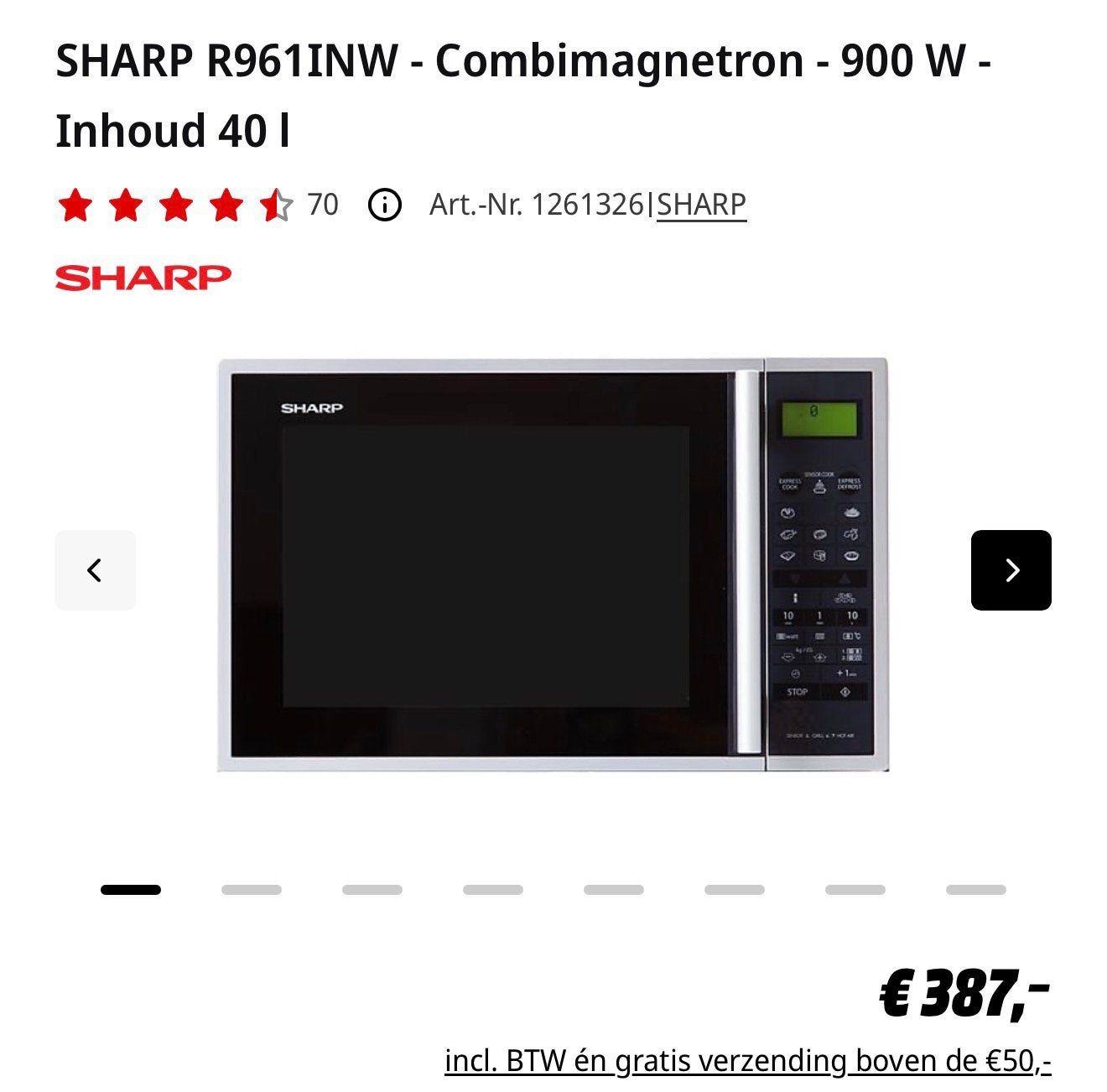 Sharp combimagnetron, Witgoed en Apparatuur, Magnetrons, Ophalen, Zo goed als nieuw