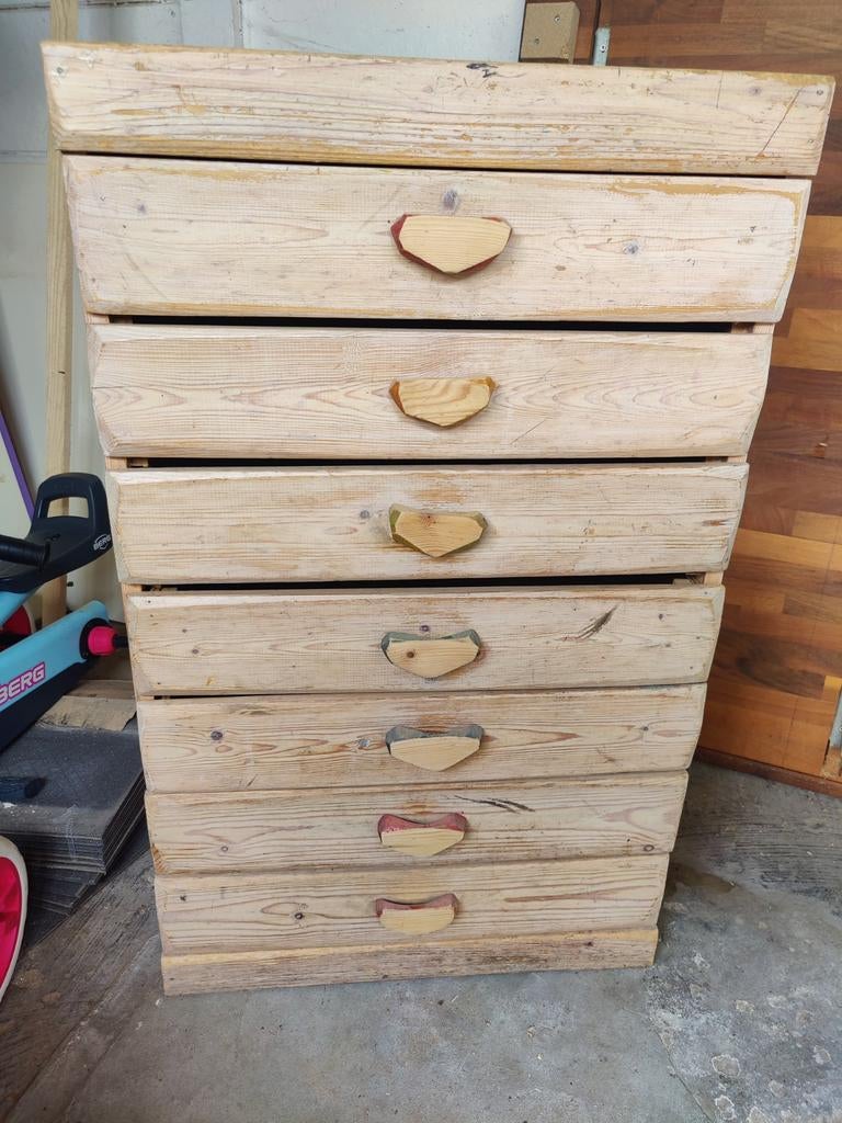 Gratis 3 Vrije school/Waldorf houten ladekasten, Huis en Inrichting, Kasten | Ladekasten, Ophalen, Gebruikt, 25 tot 50 cm, Minder dan 100 cm