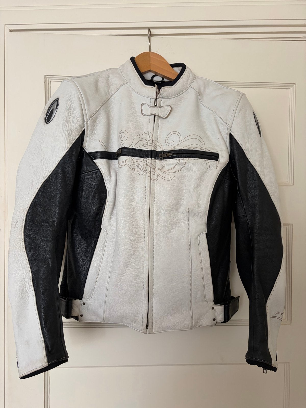 Richa leren motorjas dames - Wit/Zwart (maat 40), Motoren, Ophalen, Tweedehands, Dames, Jas | leer