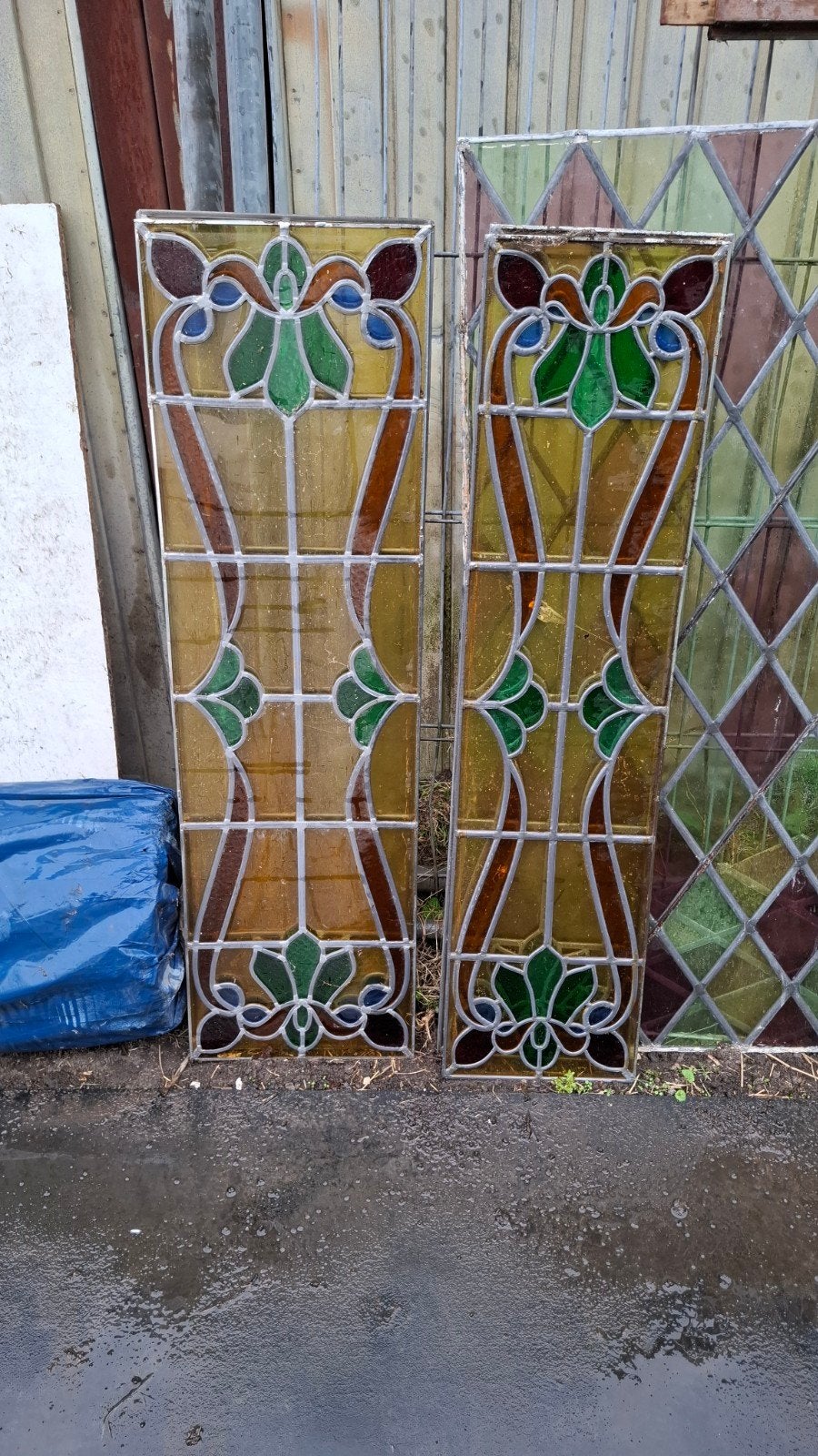 Gekleurd glas in lood, Doe-het-zelf en Verbouw, Glas en Ramen, Ophalen, Gebruikt, Minder dan 80 cm, Glas in lood