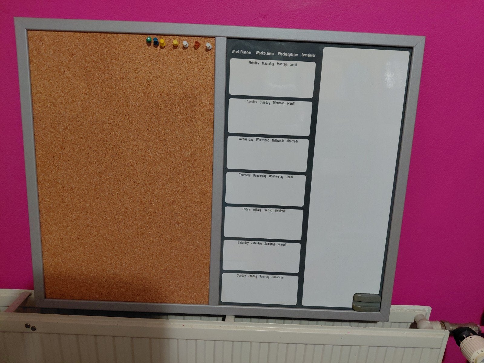groot memo prik bord, Ophalen, Zo goed als nieuw, Magneetbord