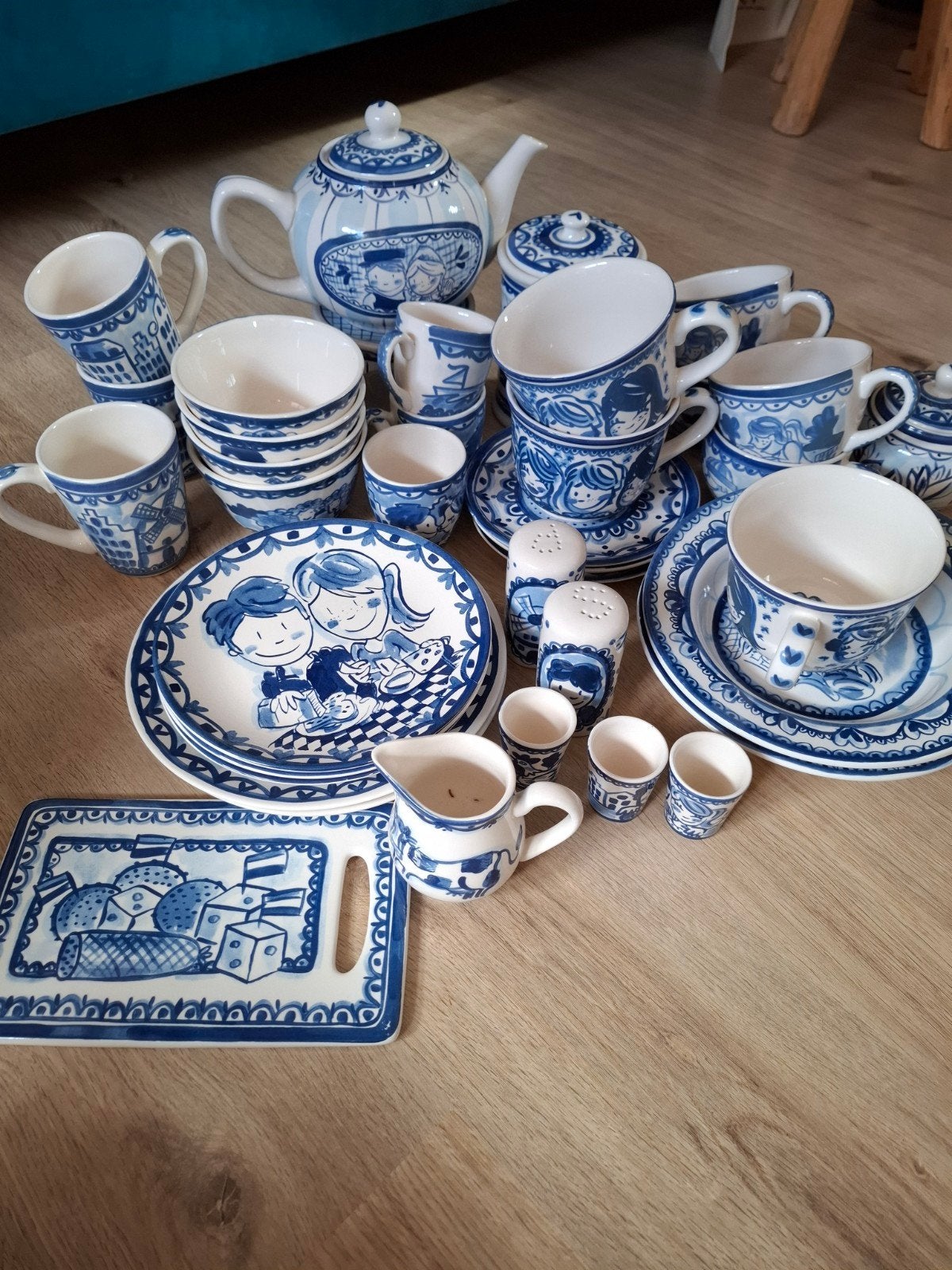 Grote collectie Blond Amsterdam Delfts Blauw servies, Ophalen