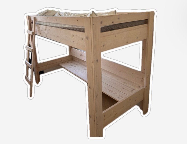 Houten (half) hoogslaper, Ophalen of Verzenden, Zo goed als nieuw, Hoogslaper