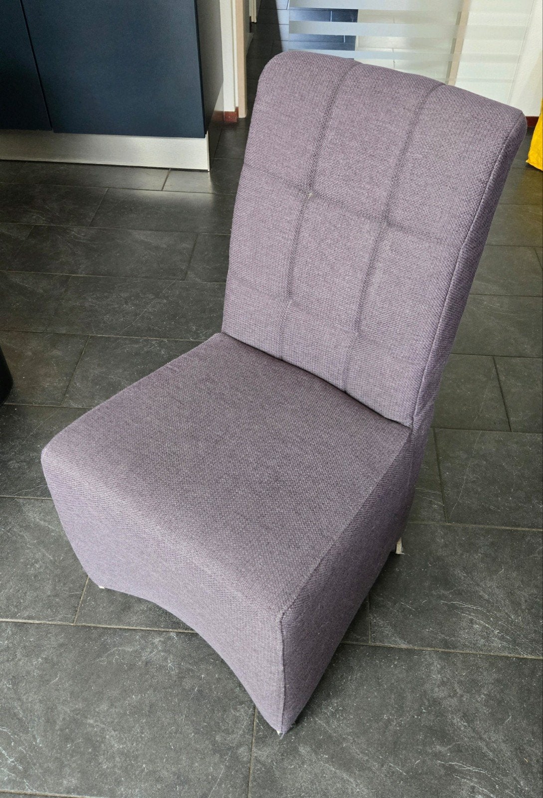 6 eetkamerstoelen op wieltjes - grijs, Ophalen, Gebruikt, Vijf, Zes of meer stoelen, Stof