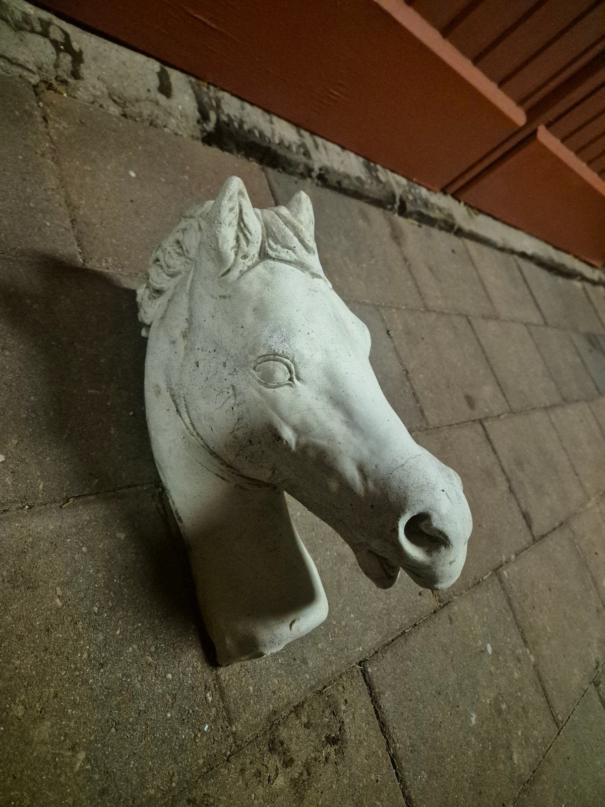 Decoratief paardenhoofd van steen, Tuin en Terras, Ophalen, Gebruikt