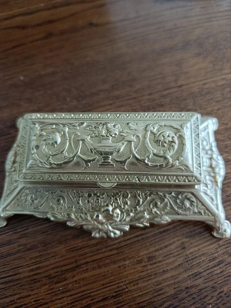 Oud Koper postzegel opberg doosje, Ophalen of Verzenden