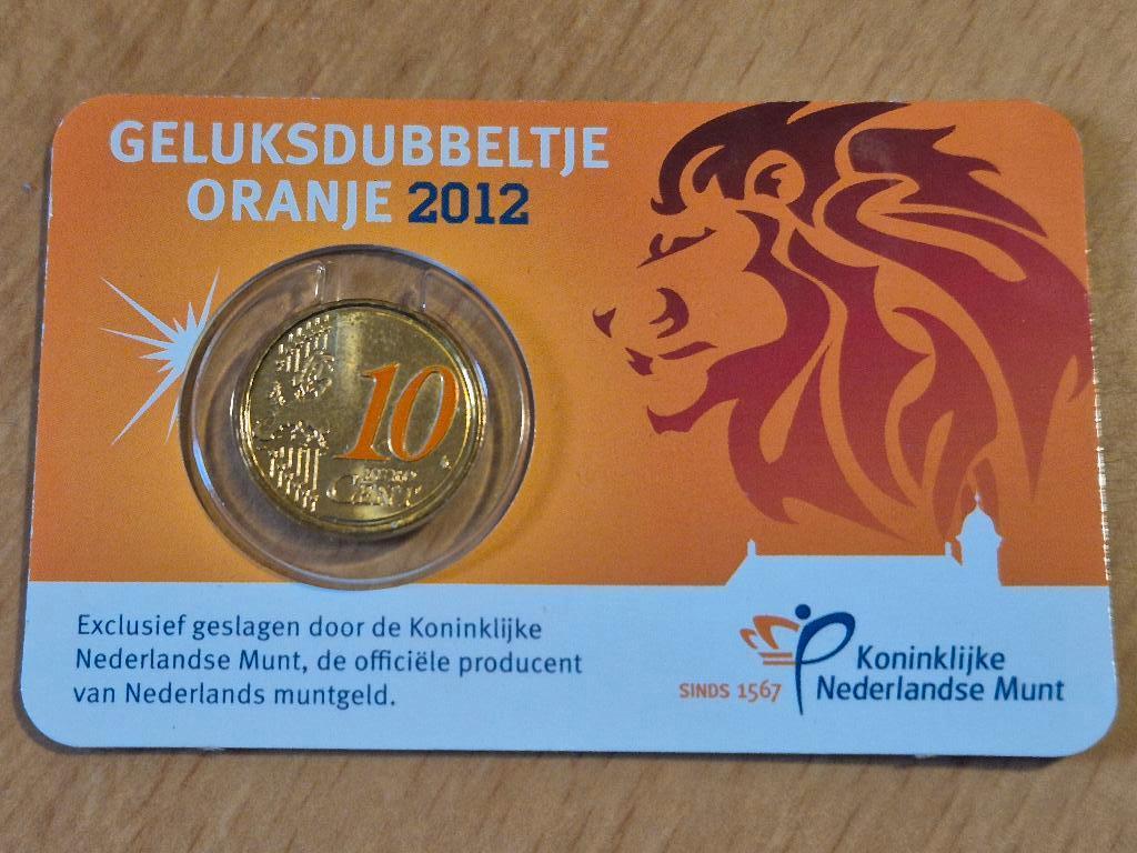 Nederland Coincard "Geluksdubbeltje" EK 2012, Postzegels en Munten, Munten | Nederland, Ophalen of Verzenden, Koningin Beatrix