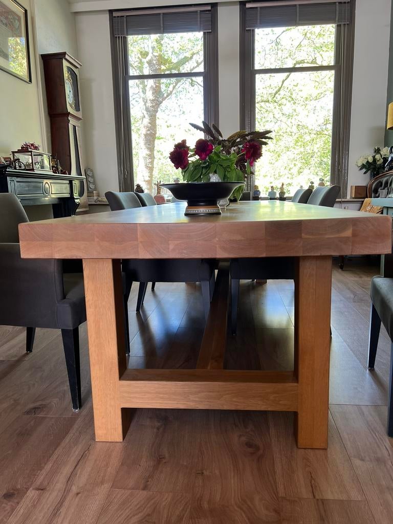 Massief Eikenhouten Tafel 3 X 1 meter., Huis en Inrichting, Tafels | Eettafels, 200 cm of meer, Zo goed als nieuw, Rechthoekig