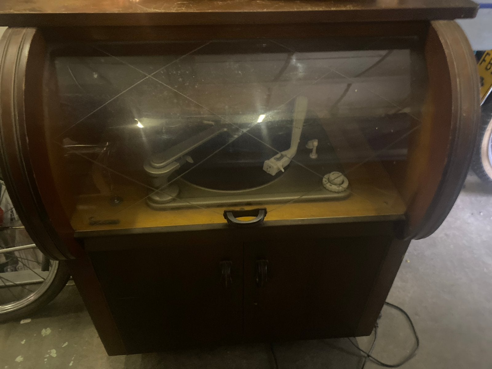 Vintage Platenspeler in Houten Kast - Decoratief Item, Ophalen of Verzenden, Niet werkend, Platenspeler, Overige merken
