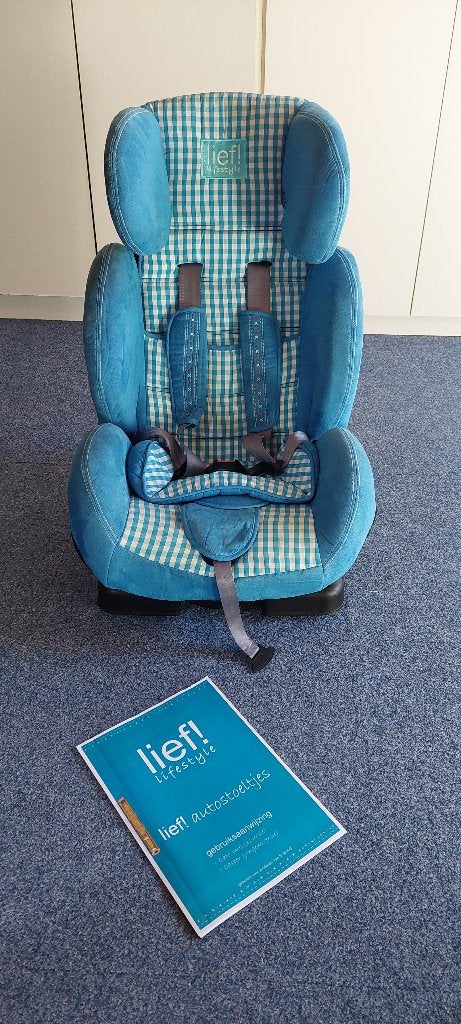 Lief! Lifestyle Autostoeltje - Blauw Geruit, Kinderen en Baby's, Verstelbare rugleuning, 9 t/m 36 kg, Ophalen, Overige merken
