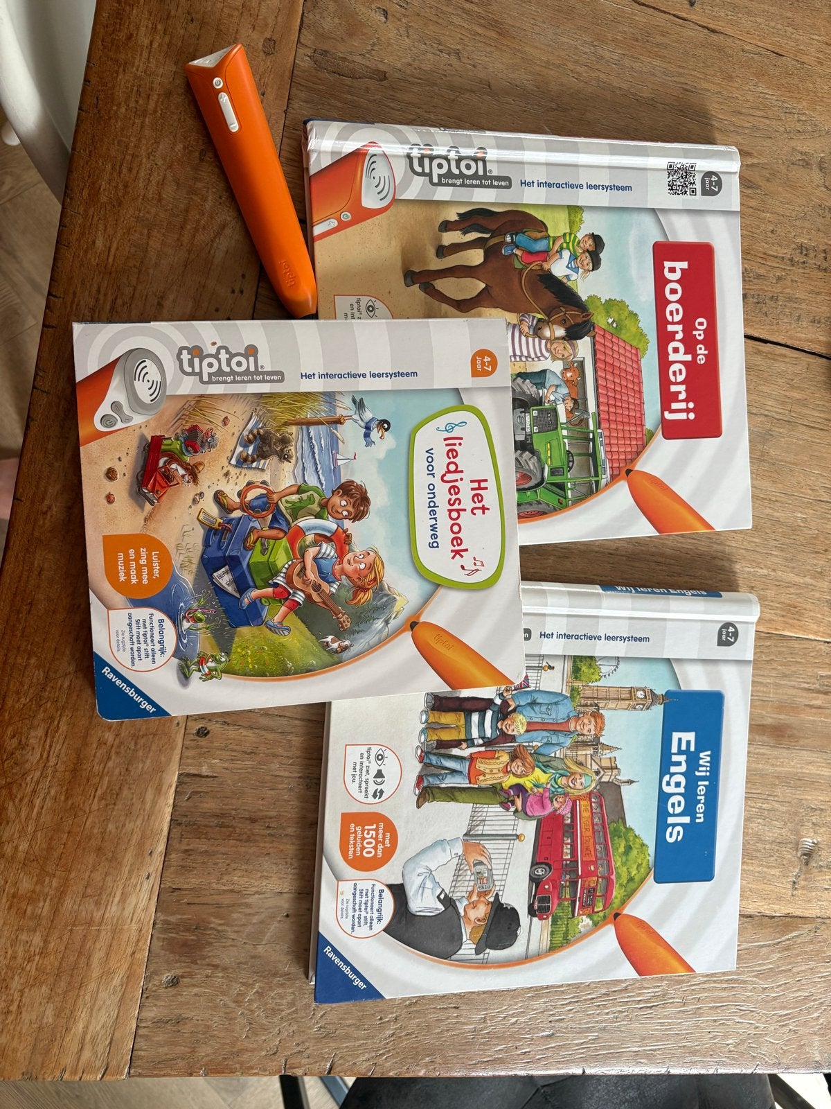 Tiptoi starterset met 3 boeken: Boerderij, Liedjesboek, Enge, Ophalen of Verzenden, Zo goed als nieuw, Taal en Lezen, Met geluid