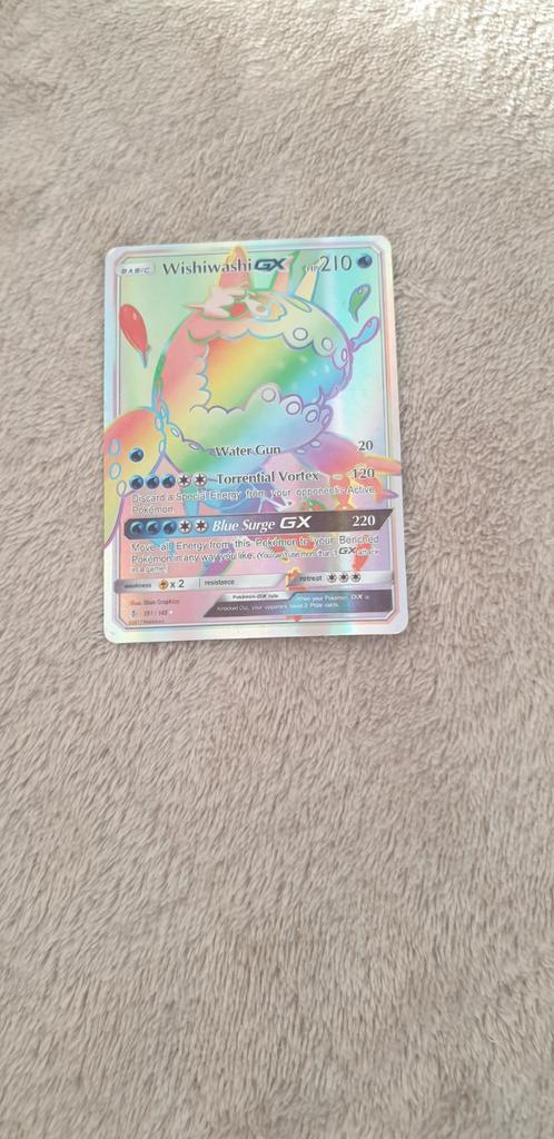 Wishiwashi GX Rainbow Rare Pokémon Kaart, Ophalen of Verzenden, Zo goed als nieuw, Losse kaart, Foil