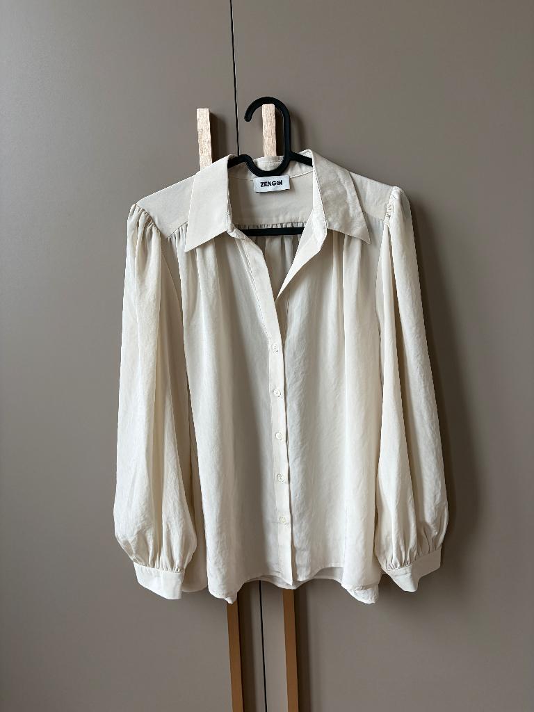 Zenggi creme witte blouse. Maat S, Maat 38/40 (M), Zenggi, Verzenden, Wit