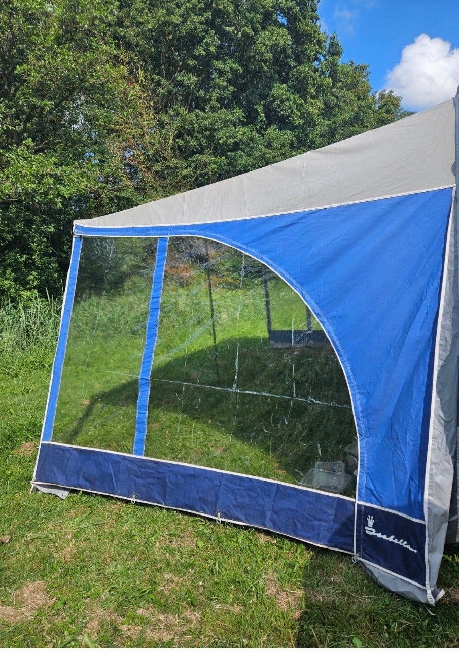 Isabella Sun Blue luifel met zijwanden en carbon stokken, Caravans en Kamperen, Ophalen of Verzenden, Zo goed als nieuw, Isabella