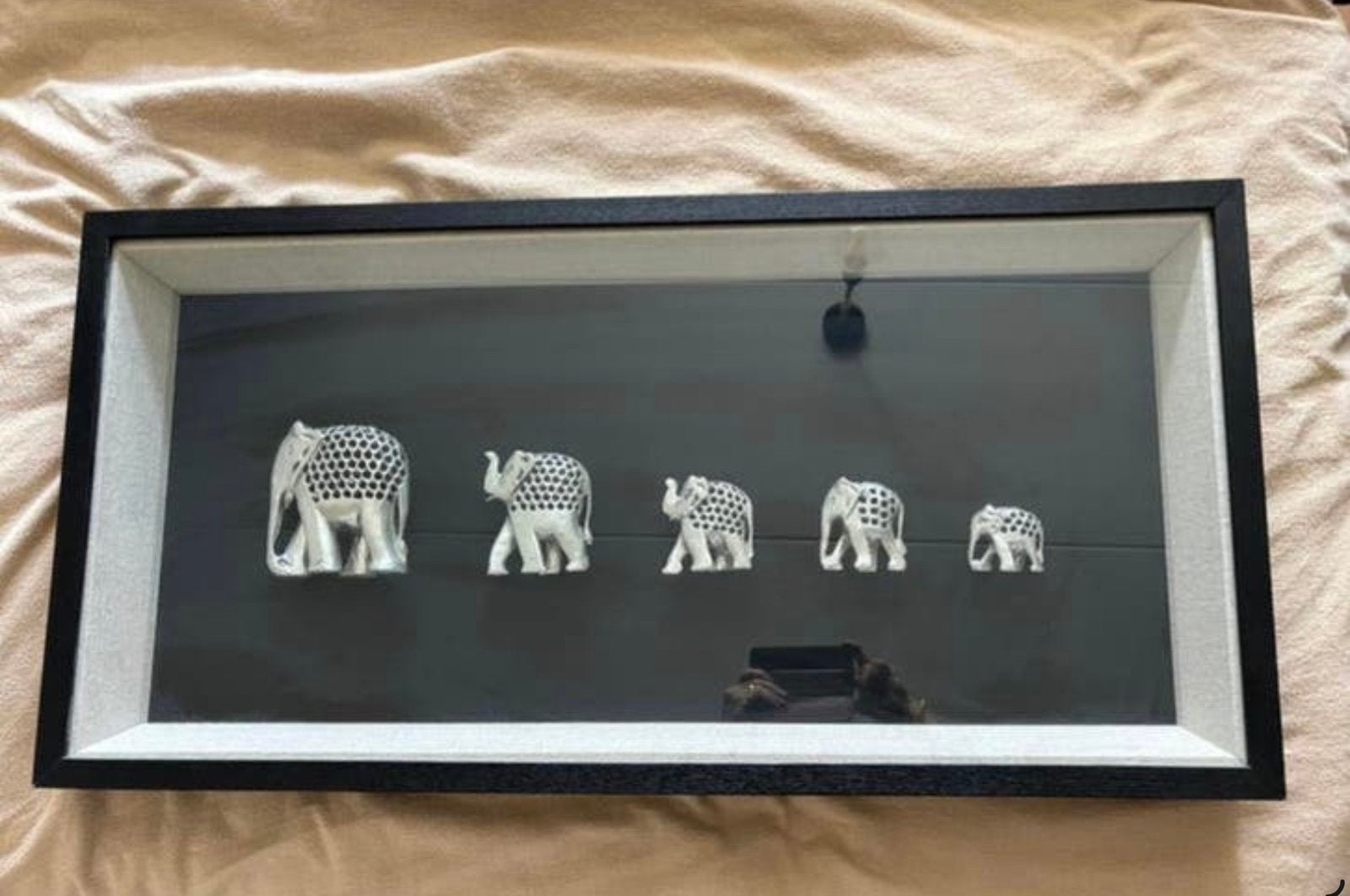 Prachtige wanddecoratie met een olifanten familie, Ophalen, Zo goed als nieuw