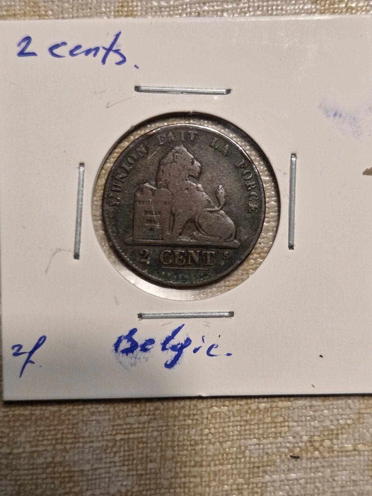 Belgische 2 Cent Leopold I munt 1858, Ophalen of Verzenden, Overig, Losse munt
