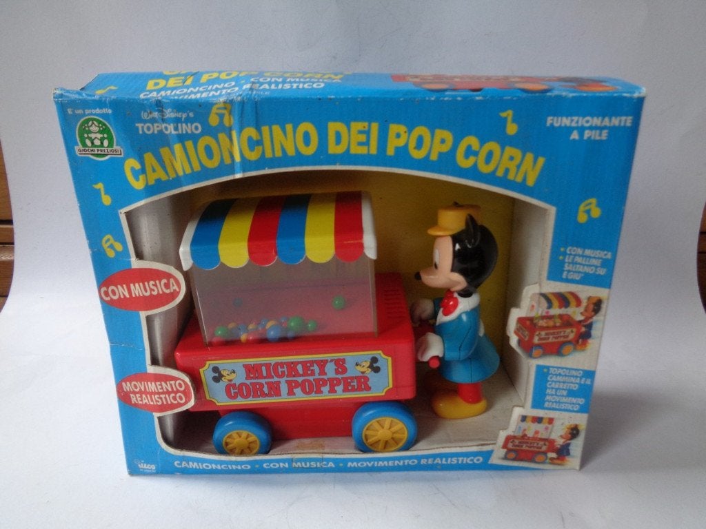 Oude illco Topolino Mickey''s Corn Popper met Doos, uit 1983, Ophalen of Verzenden, Mickey Mouse, Zo goed als nieuw, Overige typen