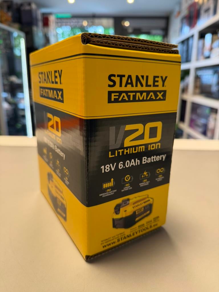 Stanley SFMCB206-XJ V20 batt  18 Volt 6,0 Ah Li-ion, Ophalen of Verzenden, Zo goed als nieuw, Nvt, Nvt