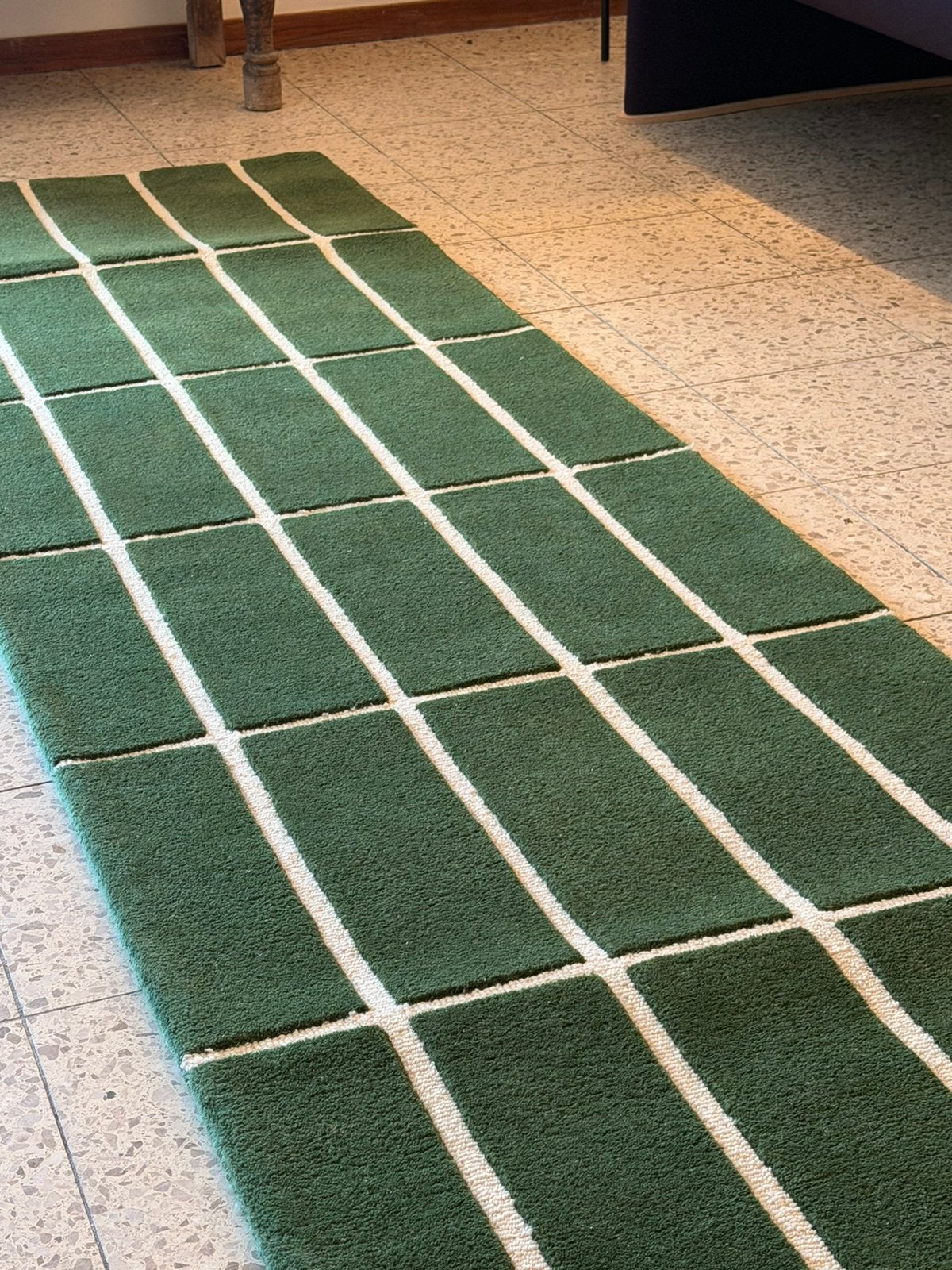 Brink en Campman loper Marimekko Tiiliskivi green NIEUW, Ophalen, Groen, 50 tot 100 cm, Rechthoekig