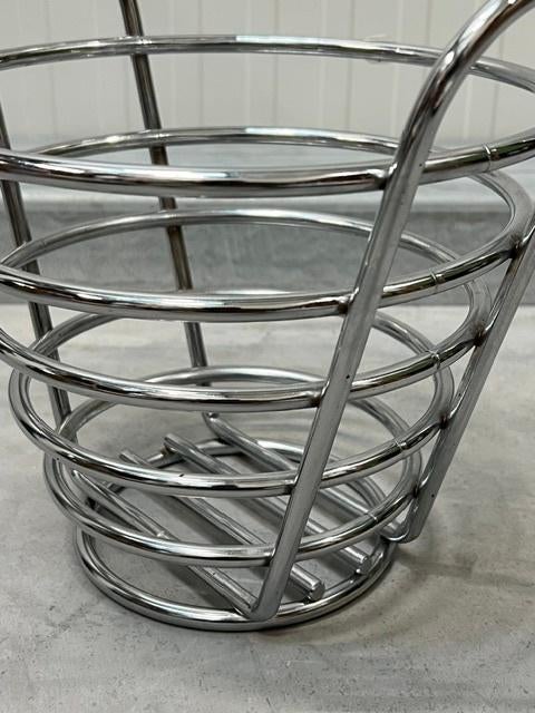 Vintage fruitmand retro chroom design jaren 90 fruit basket, Overige materialen, Gebruikt, Mand, Rond