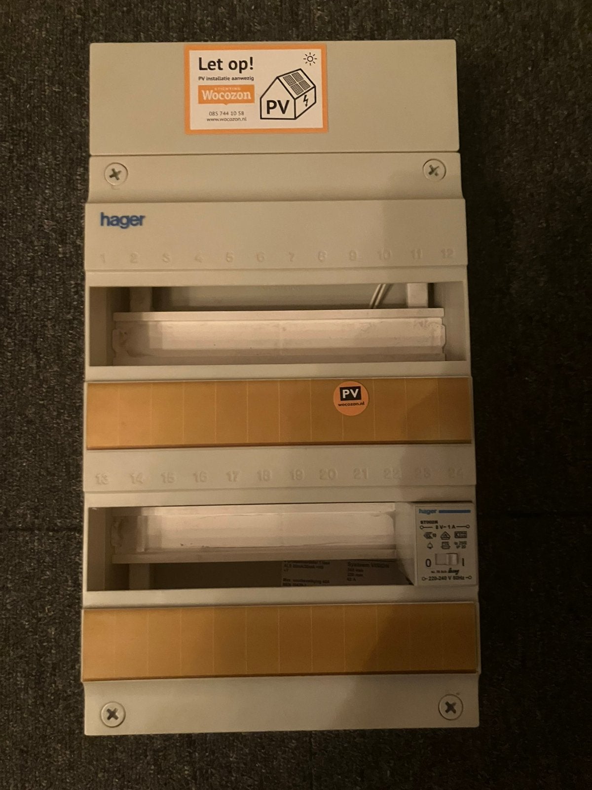 Hager leeg - lege - ledige groepenkast 24 modules beltrafo 2, Ophalen of Verzenden, Gebruikt
