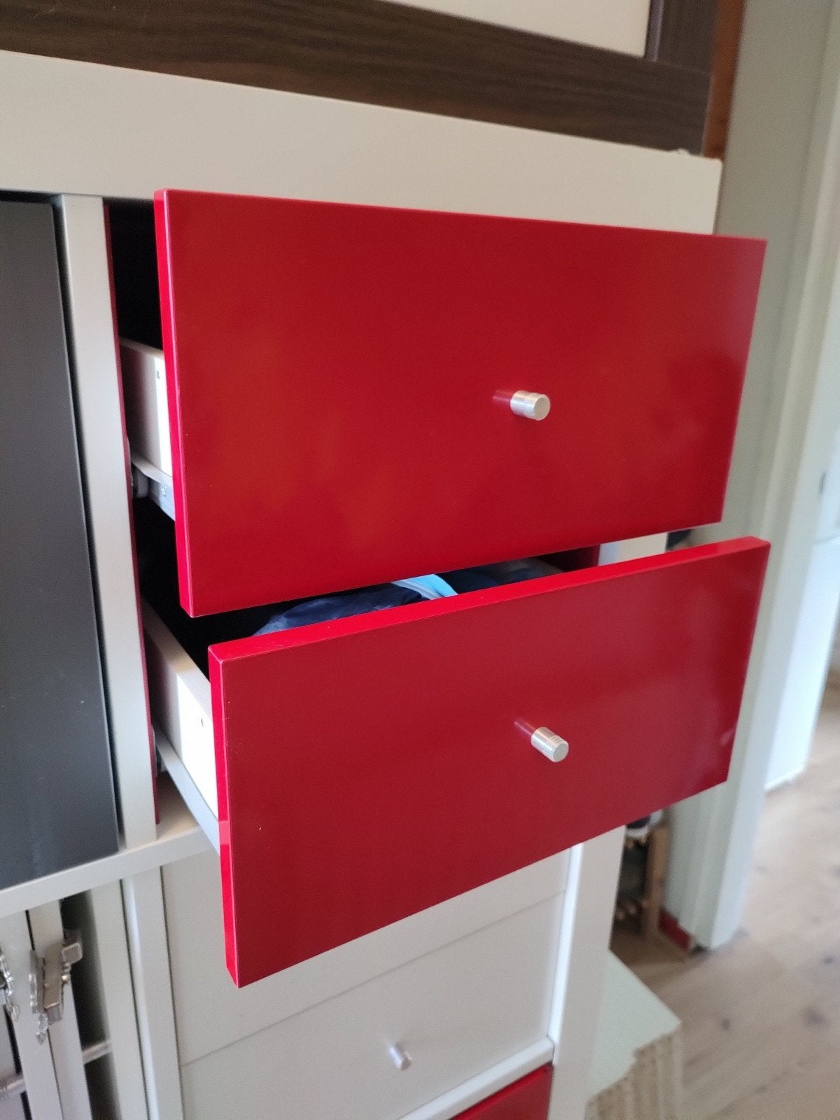 Ikea Kallax lades hoogglans rood vakkenkast, Huis en Inrichting, Ophalen