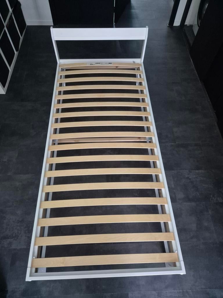 Bed ikea met lattenbodem, Ophalen, 90 cm, Eenpersoons, Wit