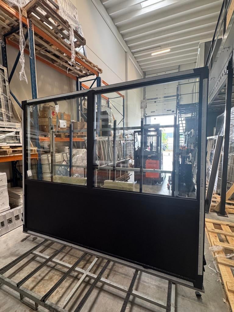 Kunststof kozijn met HR+++ glas zwart, Ophalen, Kunststof, Nieuw, Inclusief glas