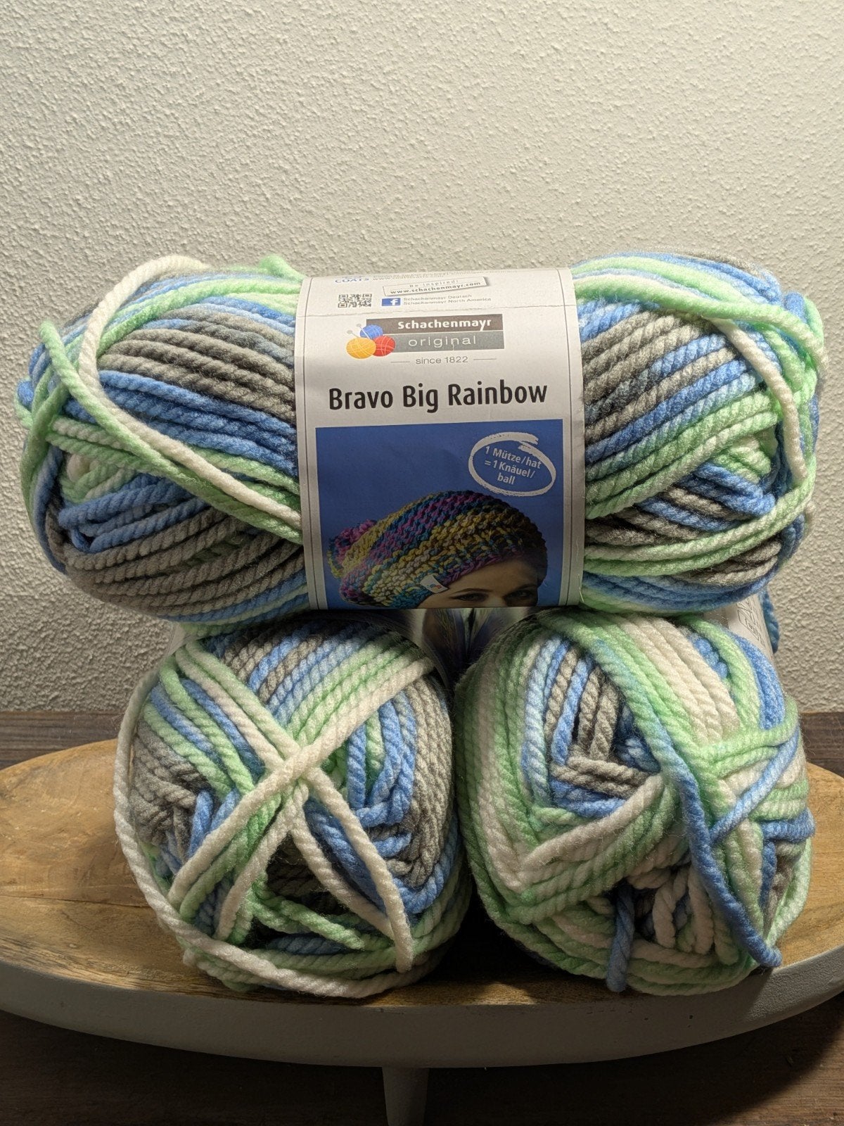Set van 3 bollen Schachenmayr Bravo Big Rainbow wol, Ophalen of Verzenden, Nieuw, Breien of Haken, Wol of Garen