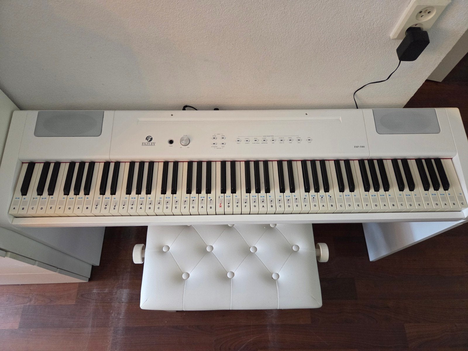 Fazley FSP-500 Digitale piano complete set, Ophalen, Wit, Digitaal, Zo goed als nieuw