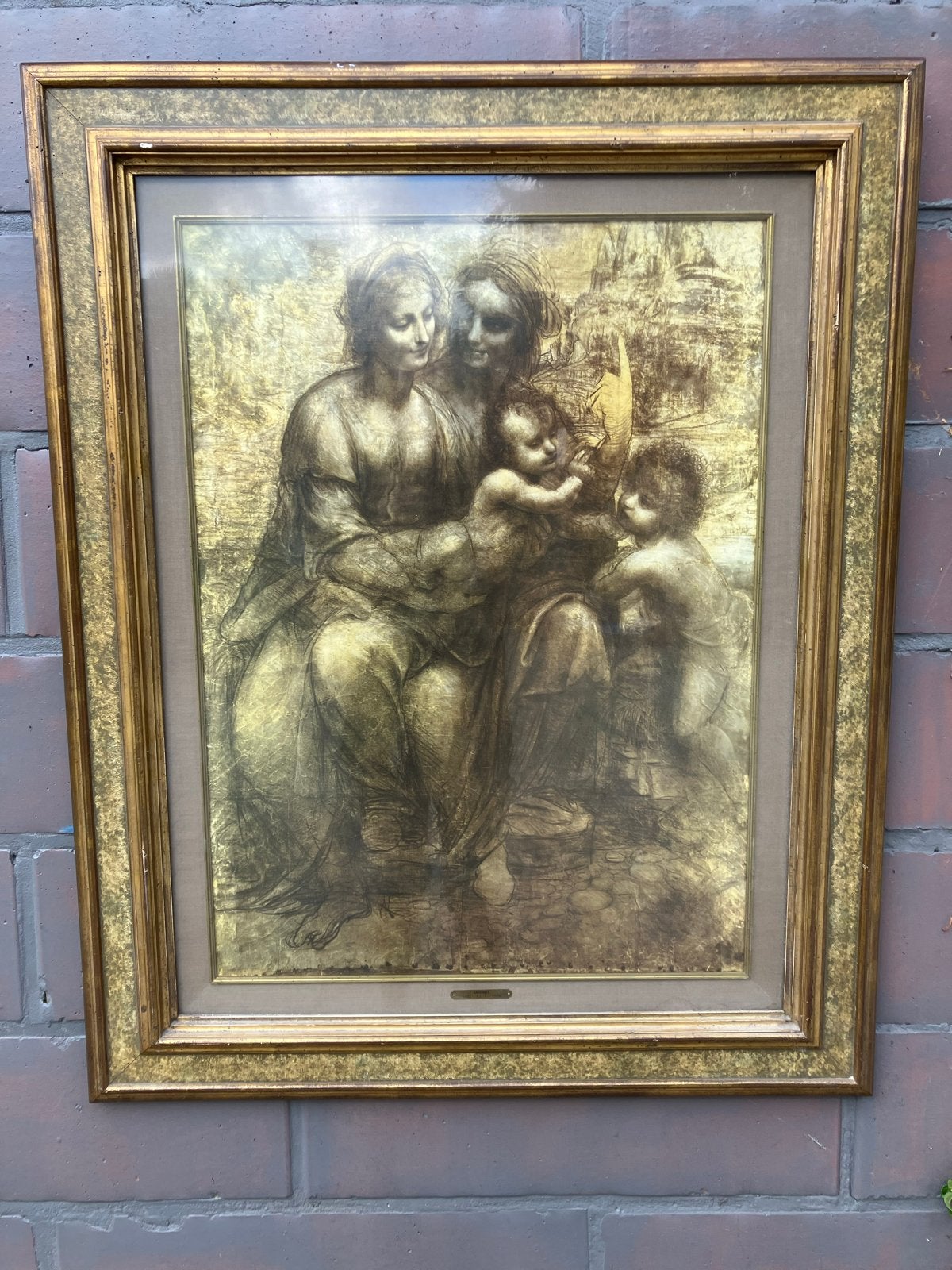 Davinci reproductie: Madonna met Kind en Johannes de Doper, Antiek en Kunst, Portret of Personen, Tekening, Klassiek, Papier