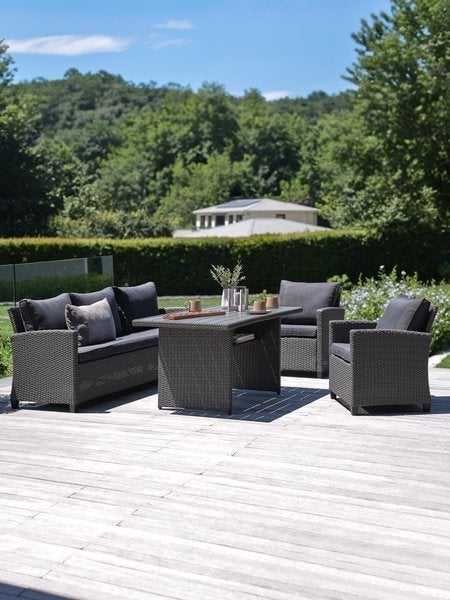 Loungeset THISE 5-persoons grijs, Tuin en Terras, Tuinsets en Loungesets, Ophalen, 5 zitplaatsen, Kunststof, Bank