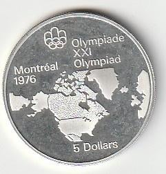 5  dollars  1973  Canada. km. 85  proof/unc, Ophalen of Verzenden, Noord-Amerika, Losse munt, Zilver