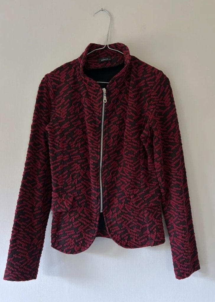 Rode blazer met print maat M / 38, Maat 38/40 (M), Ophalen of Verzenden, Zo goed als nieuw, Jasje