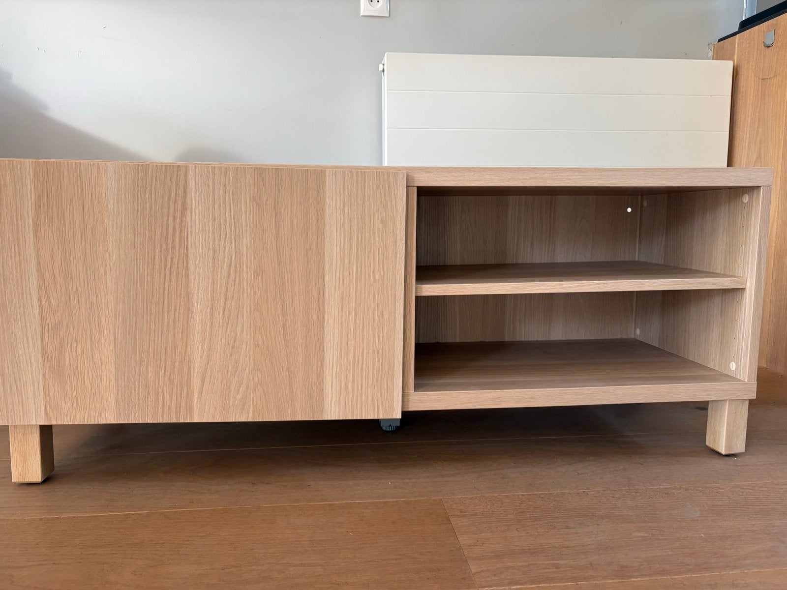 IKEA LAPPVIKEN TV-meubel/dressoir - Eikenhout, Ophalen, 100 tot 150 cm, Zo goed als nieuw, Minder dan 100 cm