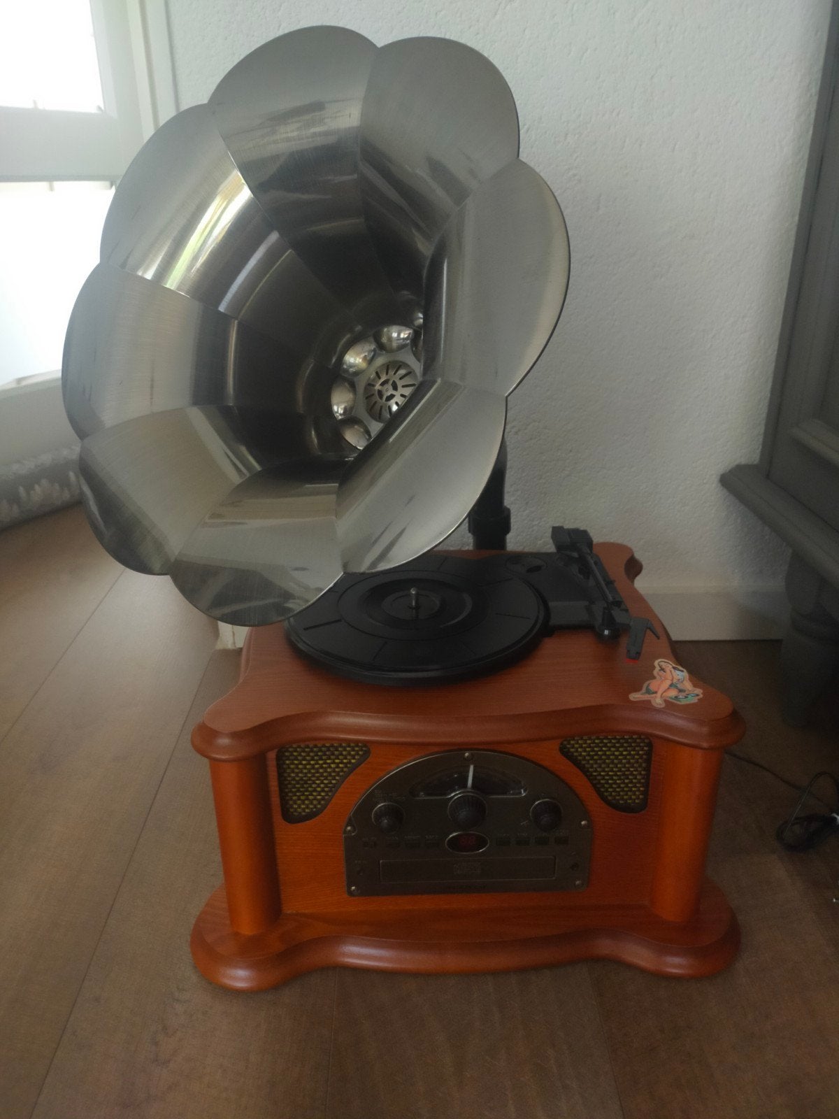 Retro grammofoon platenspeler Ricatech RMC350 met hoorn, Ophalen