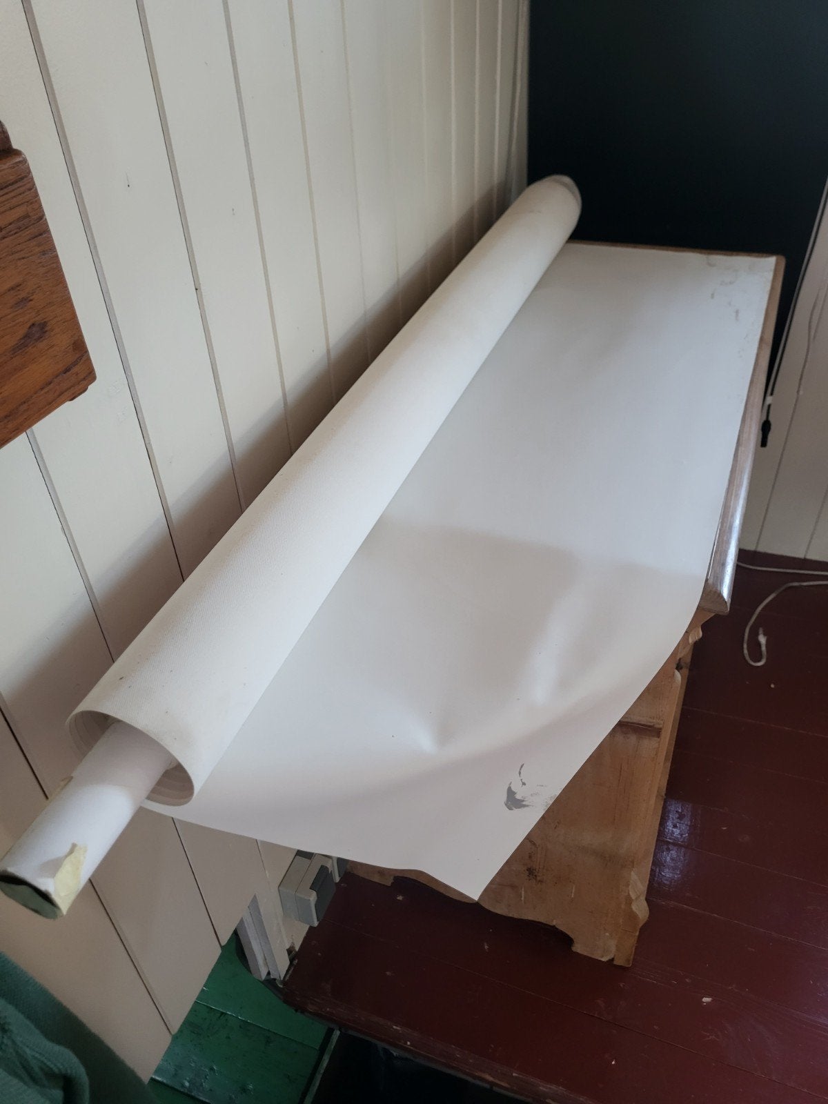 Rol skai leer 125 cm breed, 120 cm of meer, Wit, Leer of Kunstleer, Ophalen of Verzenden