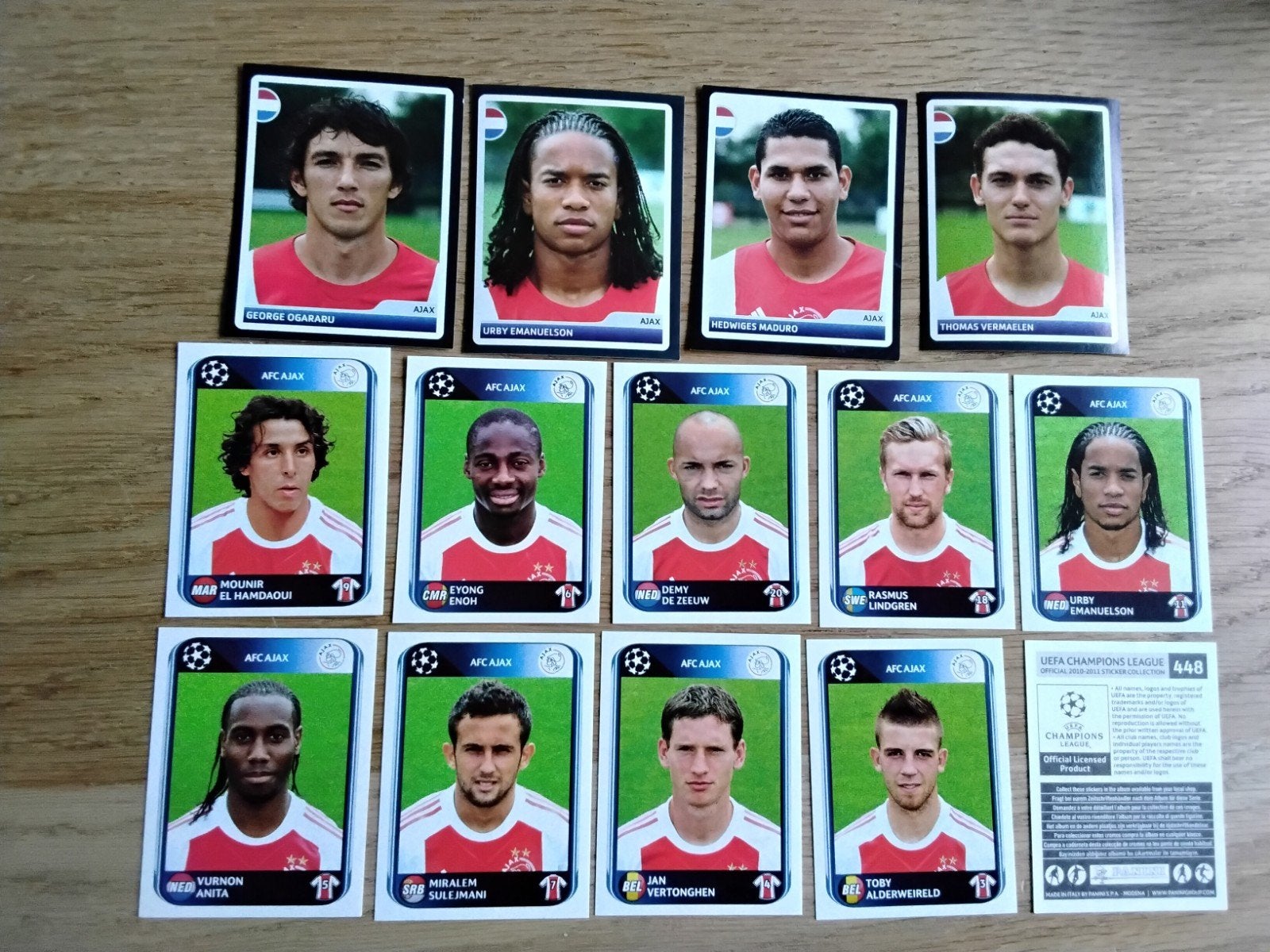 27 AJAX Champions League Panini Stickers 06/07 10/11 11/12, Ophalen of Verzenden, Zo goed als nieuw, Ajax, Poster, Plaatje of Sticker