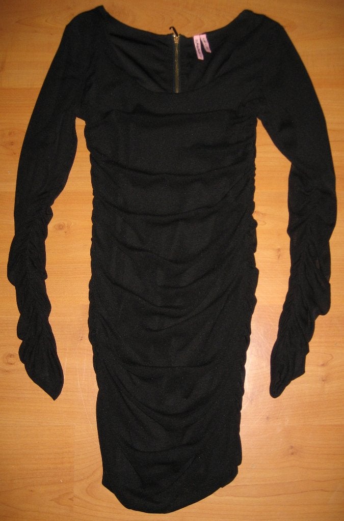 Zwarte glitterjurk S/M 36/38, Maat 38/40 (M), Zwart, Ophalen of Verzenden, Boven de knie