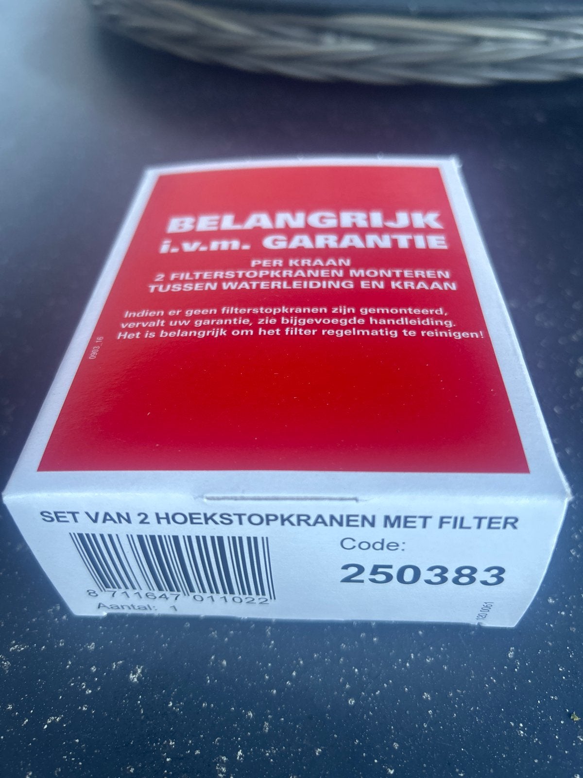 Set van 2 hoekstopkranen met filter, Ophalen, Nieuw, Kraan