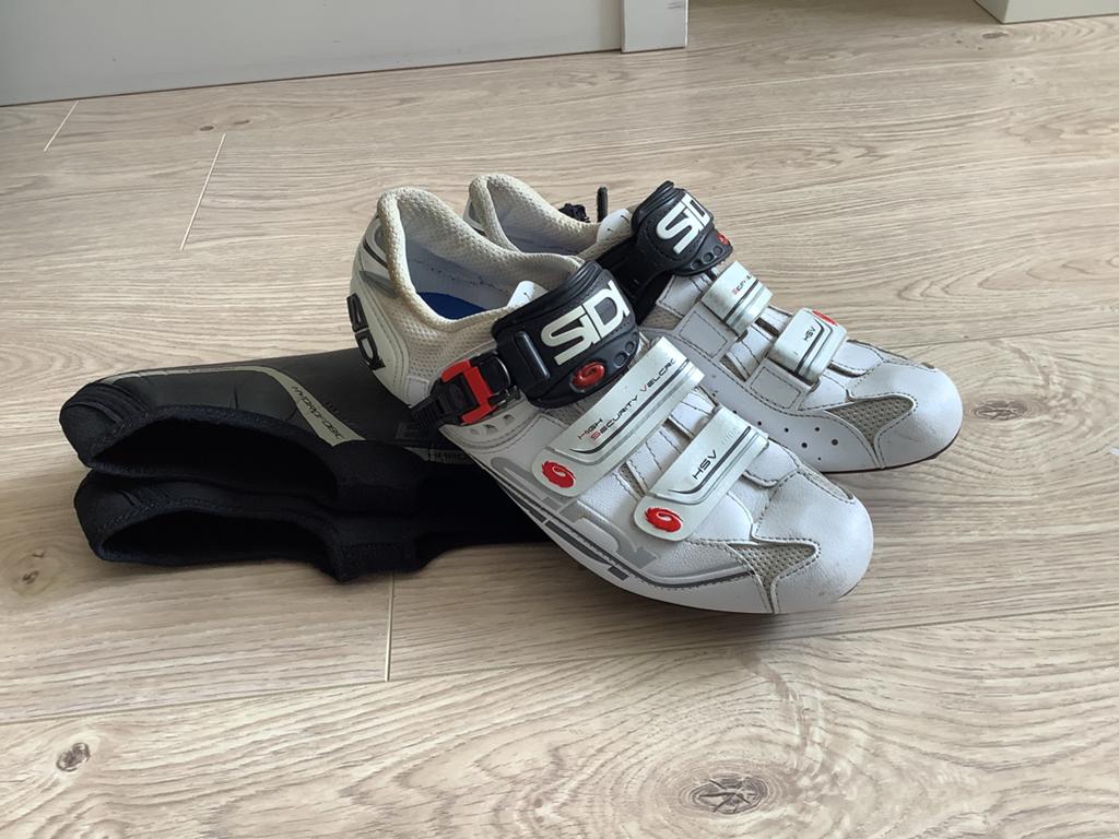 Racefiets schoenen met overschoenen maat 42, Ophalen of Verzenden, Gebruikt