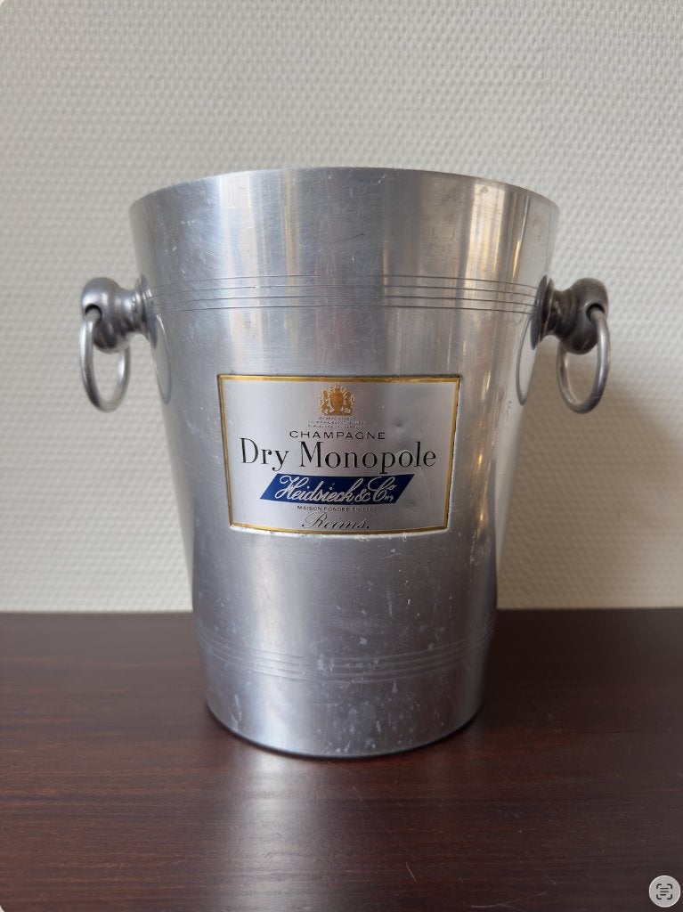 Vintage Metalen Champagne Koeler Dry Monopole, IJsemmer, Ophalen of Verzenden, Gebruikt