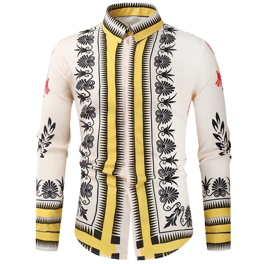 Heren barok overhemd 26 luxe klassiek kamper shirt wit geel, Verzenden, Nieuw, Overige halswijdtes