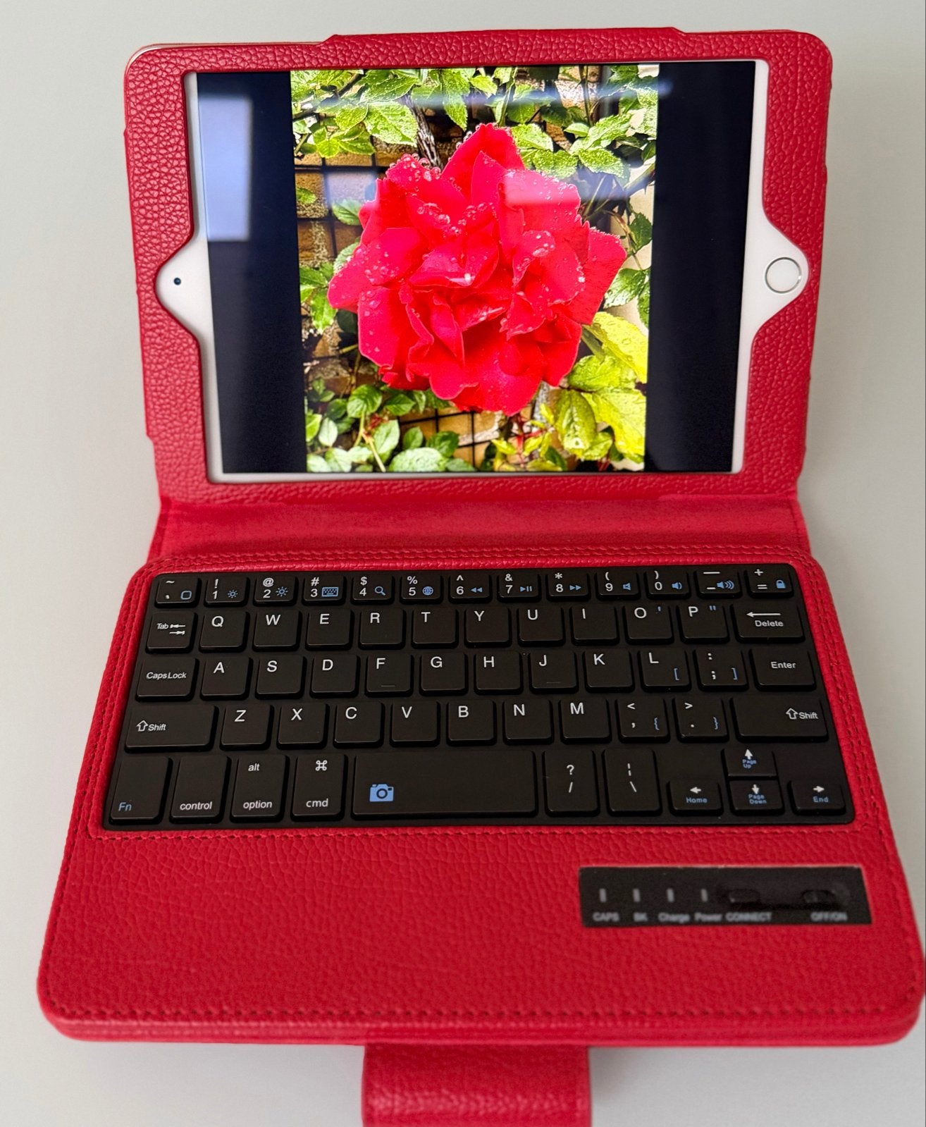 Rode Leren Cover met Bluetooth Toetsenbord voor iPad Mini, Ophalen of Verzenden, Nieuw, 9 inch, Apple iPad Mini