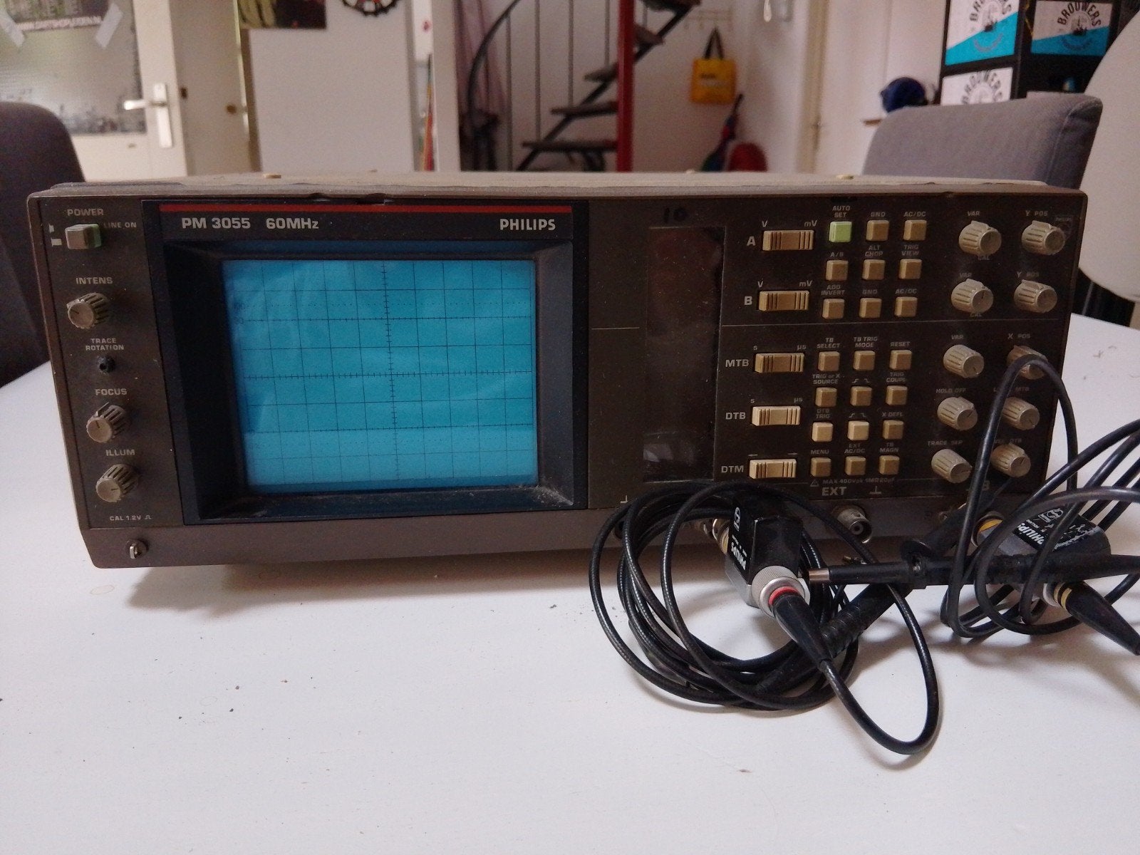 Philips PM3055 60MHz Oscilloscoop, Ophalen, Gebruikt