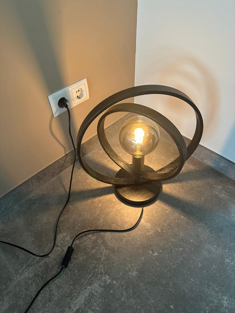 Modern industriële open tafellamp, Ophalen, Zo goed als nieuw, Metaal, Minder dan 50 cm