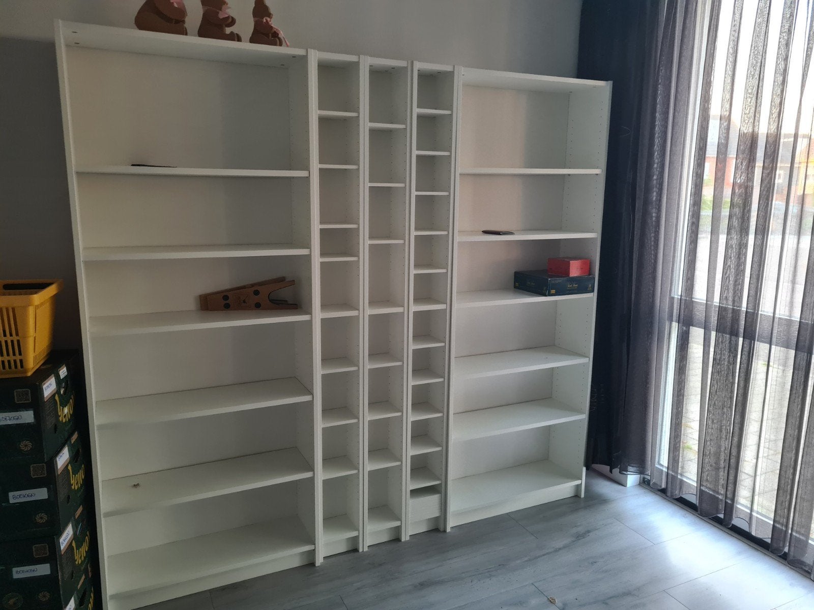 IKEA Billy Boekenkasten en Gnedby CD/DVD rekken, Ophalen, Met plank(en), Gebruikt, 200 cm of meer