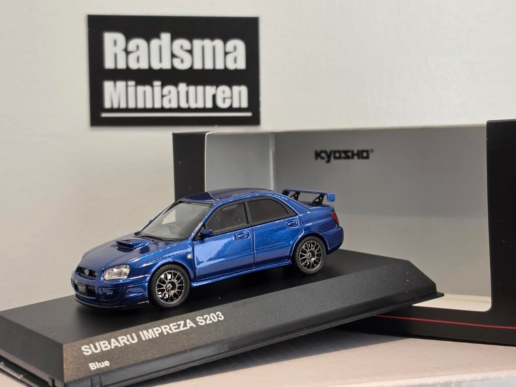 Subaru Impreza S203 STI - Blauw - 1:43 Kyosho, Hobby en Vrije tijd, Modelauto's | 1:43, Kyosho, Auto, Nieuw, Ophalen of Verzenden